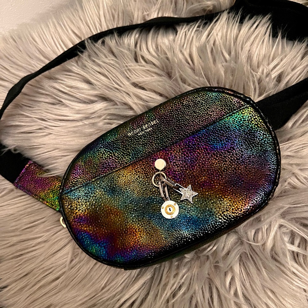 Henri Bendel Belt Bag Oilslick West 57th Petrol Leather Cross Body Bag ✨